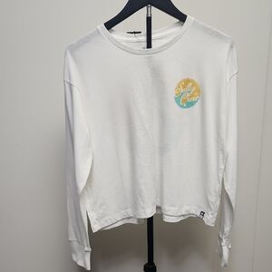 Salty Crew Women's White Cropped Long Sleeve Sweatshirt